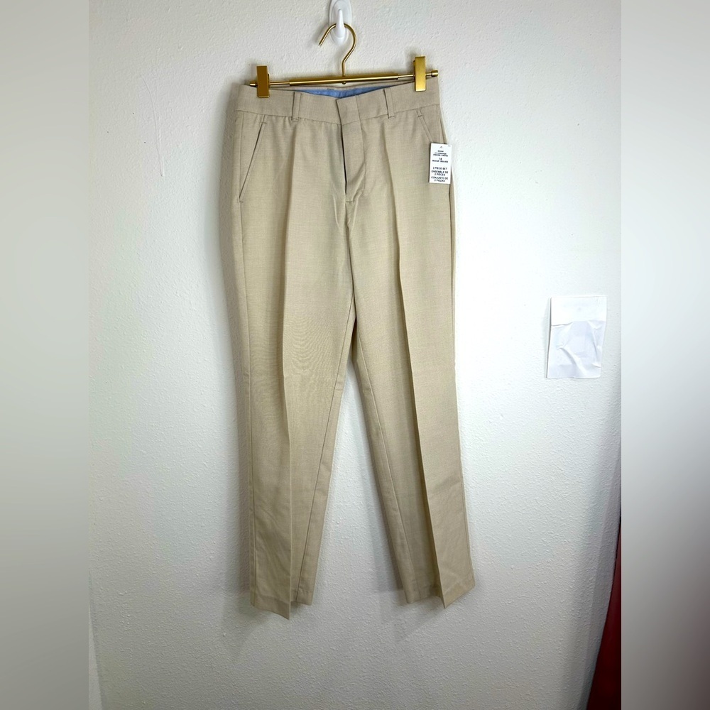 Nautica Boys’ Khaki Dress Pants Sz 14 | Flat Front | Classic Fit School Uniform